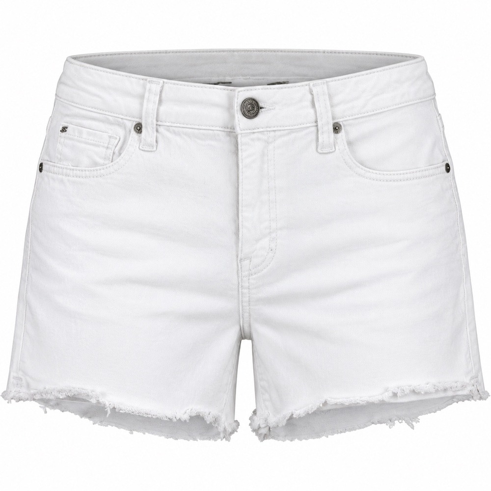 Seven7 Womens Weekend Short 14 Cotton Spandex White Raw Hem Denim Preppy Beach